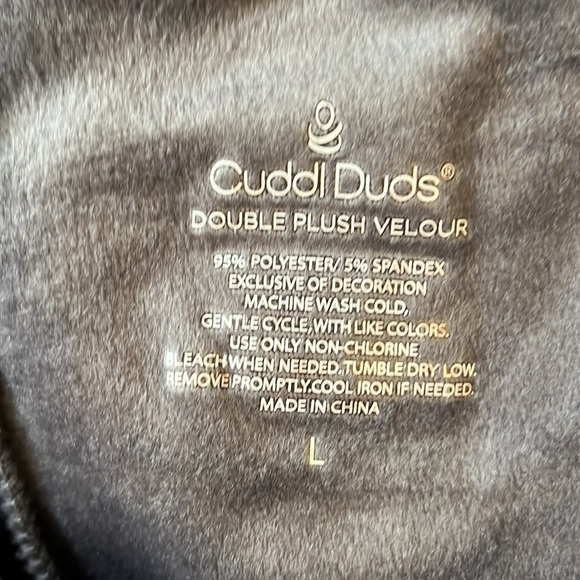 CUDDLE DUDS DOUBLE PLUSH VELOUR SIZE LARGE - Picture 3 of 3